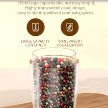 Load image into Gallery viewer, SANLIKE 2pcs 135ml Gravity Salt &amp; Pepper Grinder Charging Base Type-C Rechargeable Adjustable Thickness For Kitchen Outdoor Tool
