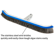 Load image into Gallery viewer, SANLIKE 200cm Swimming Pool Brushes-Pool Brush Stainless Steel Brush Head with Aluminum Pole Adjustable Length Pool Cleaning Tool
