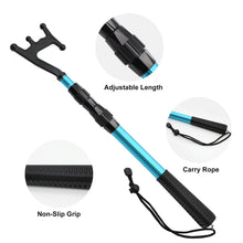 Load image into Gallery viewer, SANLIKE Blue Telescopic Hooks Floating Telescopic Aluminium Spear Rods Accessories Docking Push Rods Outdoor Fishing Tools
