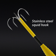 Load image into Gallery viewer, SANLIKE Portable Stainless Steel Squid Gaff Five Hooks 5M Carbon Fiber Telescopic Pole Extendable Rod Squid Hook
