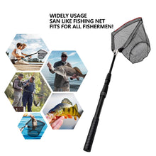 Load image into Gallery viewer, SANLIKE 129cm 2pcs Folding Net Collapsible Retractable Sturdy Rubber Coated Landing Handle Fishing Rod Fishing Tool Accessories
