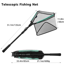 Load image into Gallery viewer, SANLIKE Floating Fishing Net Fish Folding Landing Net with Telescopic Pole Handle Durable Rubber Coated Collapsible Net Fishing
