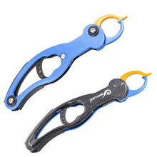 Load image into Gallery viewer, SANLIKE Fishing Lip Grip Aluminum Fishing Pliers Handle with Lost Cord Easy to Carry Fisherman Control Tackle Tools
