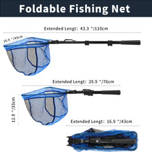 Load image into Gallery viewer, SANLIKE 1.1M Fishing Net Glass Fibre Rod Telescopic Pole Foldable Handle Landing Net Coated Mesh Fishing Tackle Accessories
