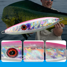 Load image into Gallery viewer, SANLIKE Pink sinking slow jigger cranking metal jig slow cranking steel plate glow bait hard lead deep sea fishing jigging lure
