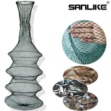 Load image into Gallery viewer, SANLIKE Fishing Net Folding Telescoping Quick-drying Nylon Mesh Fishing Basket Dip Nets Soft Protective Pocket Tackle Tool
