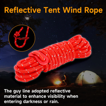 Load image into Gallery viewer, SANLIKE 8 PCS Tent rope 4 m Reflective tent rope for tents with blue storage bag Camping Hiking Tent Accessories
