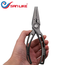 Load image into Gallery viewer, SANLIKE Stainless Steel Multifunctional Fishing Pliers Fishing Line Scissors Fish Hook Remover Fishing Grabbers Fishing Tools
