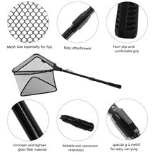 Load image into Gallery viewer, SANLIKE Fishing Landing Net Collapsible Retractable Portable Fish Friendly Triangle Design Nylon Mesh Aluminium Alloy Pole
