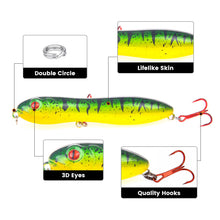 Load image into Gallery viewer, SANLIKE Fake Lures Freshwater Sea Fishing Baits Fishing Equipment 10 cm / 15.6G artificial fishing bait Snake head pencil bait
