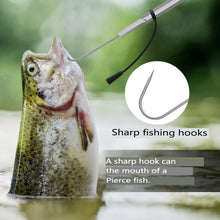 Load image into Gallery viewer, SANLIKE 60cm Telescopic Fishing Hook Stainless Steel Hook Aluminium Telescopic Pole Rubber Grip Outdoor Fishing Accessories
