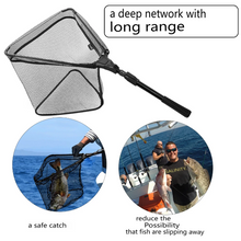 Load image into Gallery viewer, SANLIKE Fishing Landing Net Collapsible Retractable Portable Fish Friendly Triangle Design Nylon Mesh Aluminium Alloy Pole
