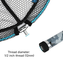 Load image into Gallery viewer, SANLIKE Fishing Net Collapsible Black Coated Dip Mesh Portable Handle Landing Net Aluminium Frame Fishing Tackle
