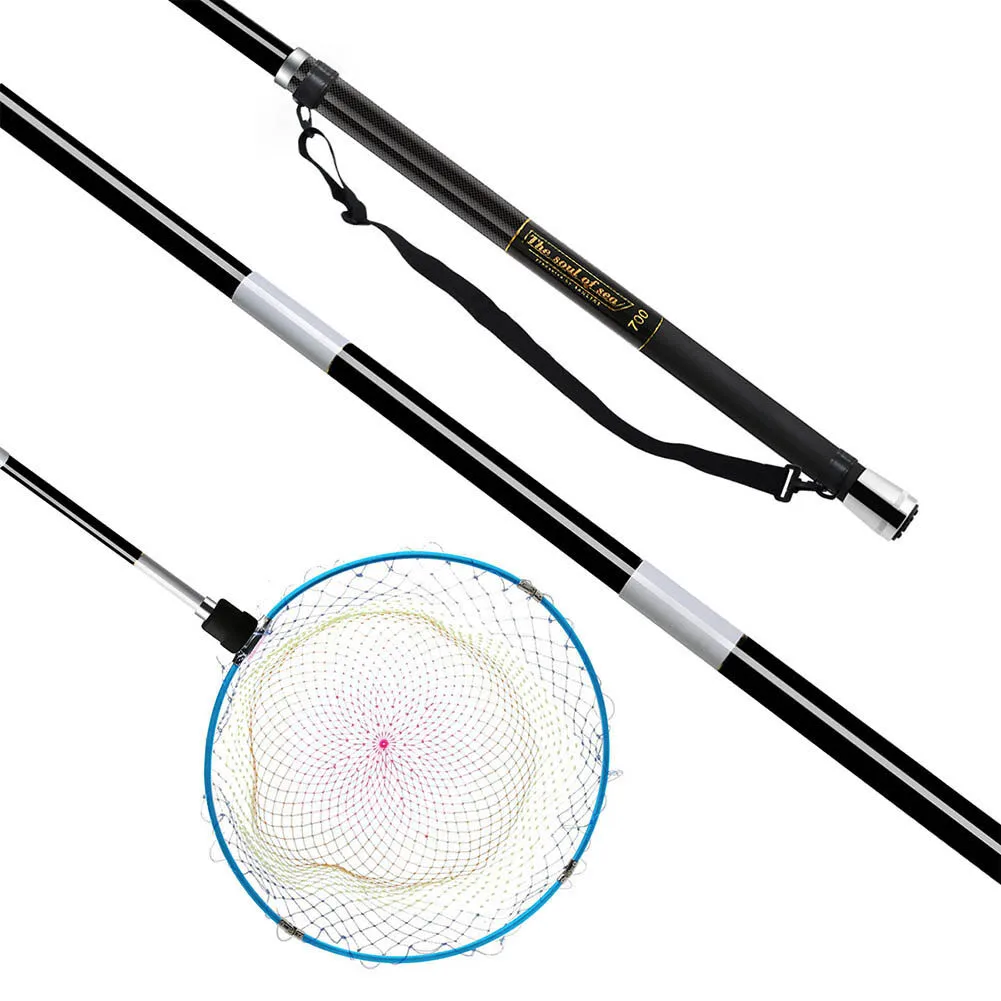 3m fishing pole SANLIKE Net Carbon Fiber Telescoping Foldable Landing SANLIKE STORE Telescopic Fly Fishing Rod FRP