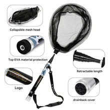 Load image into Gallery viewer, SANLIKE Fishing Net Glass Fiber Fishing Rod Folding Telescopic Nylon Mesh For Freshwater Seawater Landing Net Tackle Tool
