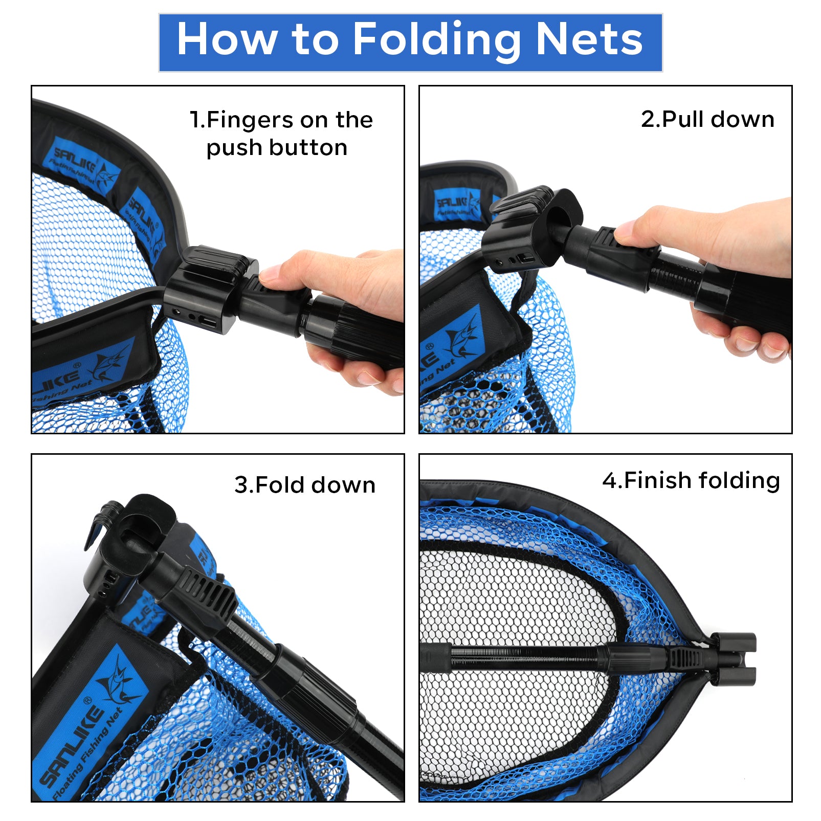 colaspe a fishing net for fishing BLISSWILL Large with Handle Collapsible Fish Landing with Extendable Handle Knotless Nylon Safe Fish Net Durable Telescopic Dip Foldable : Sports & Outdoors A compact fishing net that unfolds in a snap The LandingHoop - Collapsible Bridge
