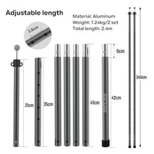Load image into Gallery viewer, SANLIKE Aluminum Tent Pole 2pc/Set Adjustable Portable Telescoping Tarp Tent Pole Outdoor Awnings Support Tool

