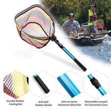 Load image into Gallery viewer, SANLIKE Foldable Telescopic Rod Fishing Net Colored Rubber Coating Fishing Net Freshwater Seawater Landing Net for Trout Bass Steelhead Salmon
