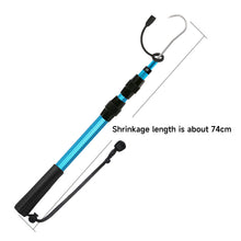 Load image into Gallery viewer, SANLIKE 200cm Fishing Gaff ALuminium Alloy Telescopic Gunsmoke Sea Fishing Stainless Spear Hook Control Tool Landing Gaff with String
