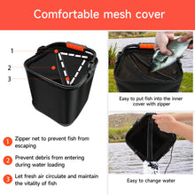 Load image into Gallery viewer, SANLIKE Portable Live Fishing Bucket EVA Thickening Catch Folding Fish Box with Handle Transparent Bag for Outdoor Fishing Tool
