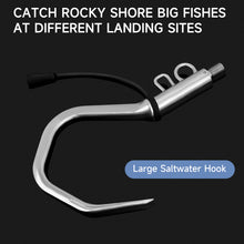 Load image into Gallery viewer, SANLIKE Fishing Hook Double Hole Fishing Spear Hook With 1/2 UNC Stainless Steel Fish Gaff For Freshwater Saltwater Fishing Tool Accessories

