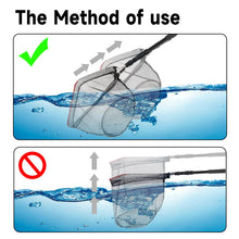 Load image into Gallery viewer, SANLIKE Fishing Net Fish Landing Net Collapsible Fish Net with Anti-Slip Telescoping Rubber Pole Handle for Kids Adults in Saltwater Freshwater Multi-Size Extending to 51inch
