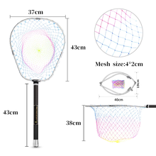 Load image into Gallery viewer, SANLIKE Telescoping Fishing Landing Net 240cm Portable Folding Hand Mesh Carbon Pole for Carp Fishing Tackle Catching Releasing
