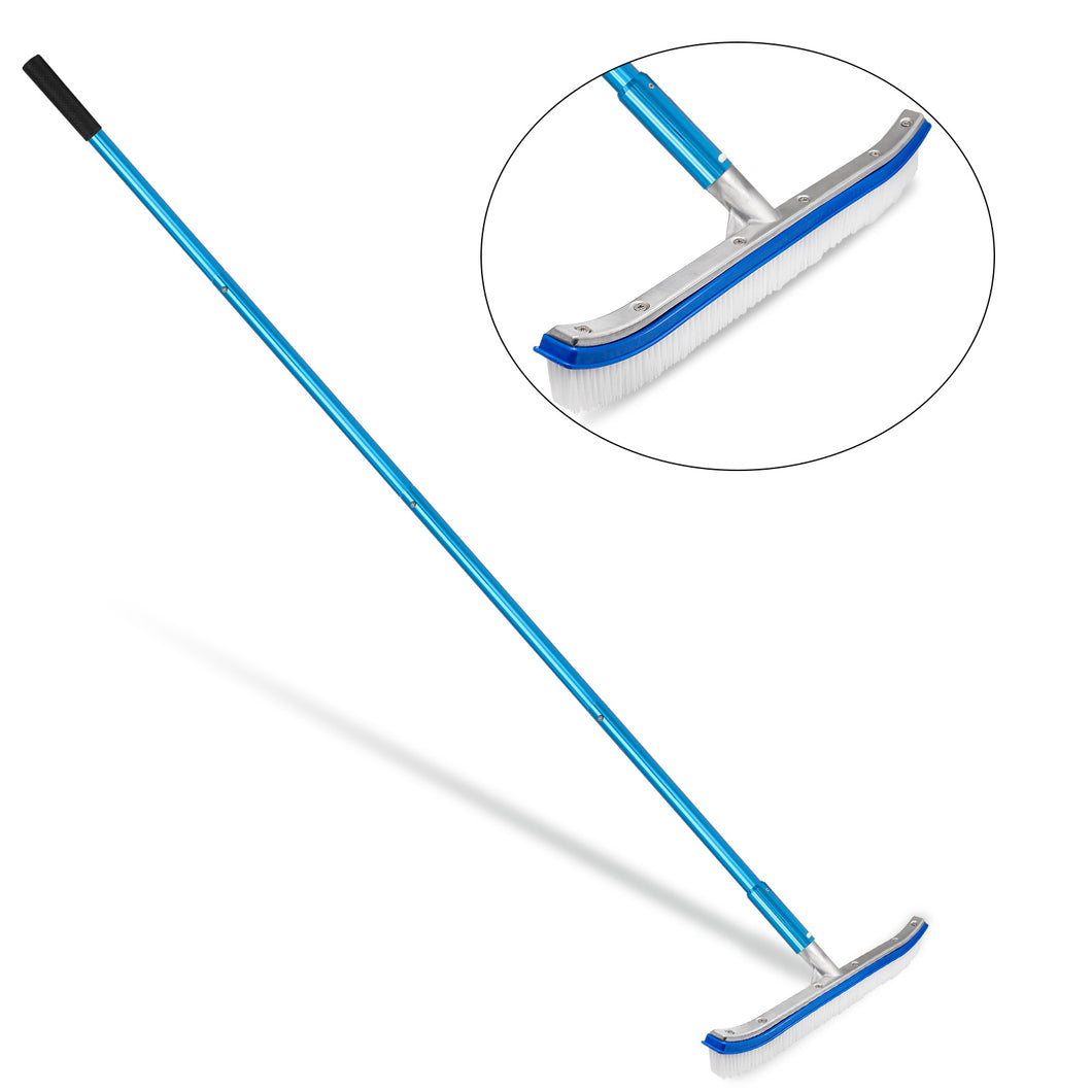 SANLIKE Swimming Pool Brushes with 6.7 FT Polished Aluminum Pole Adjustable Swimming Skimmer Net Cleaning Tool