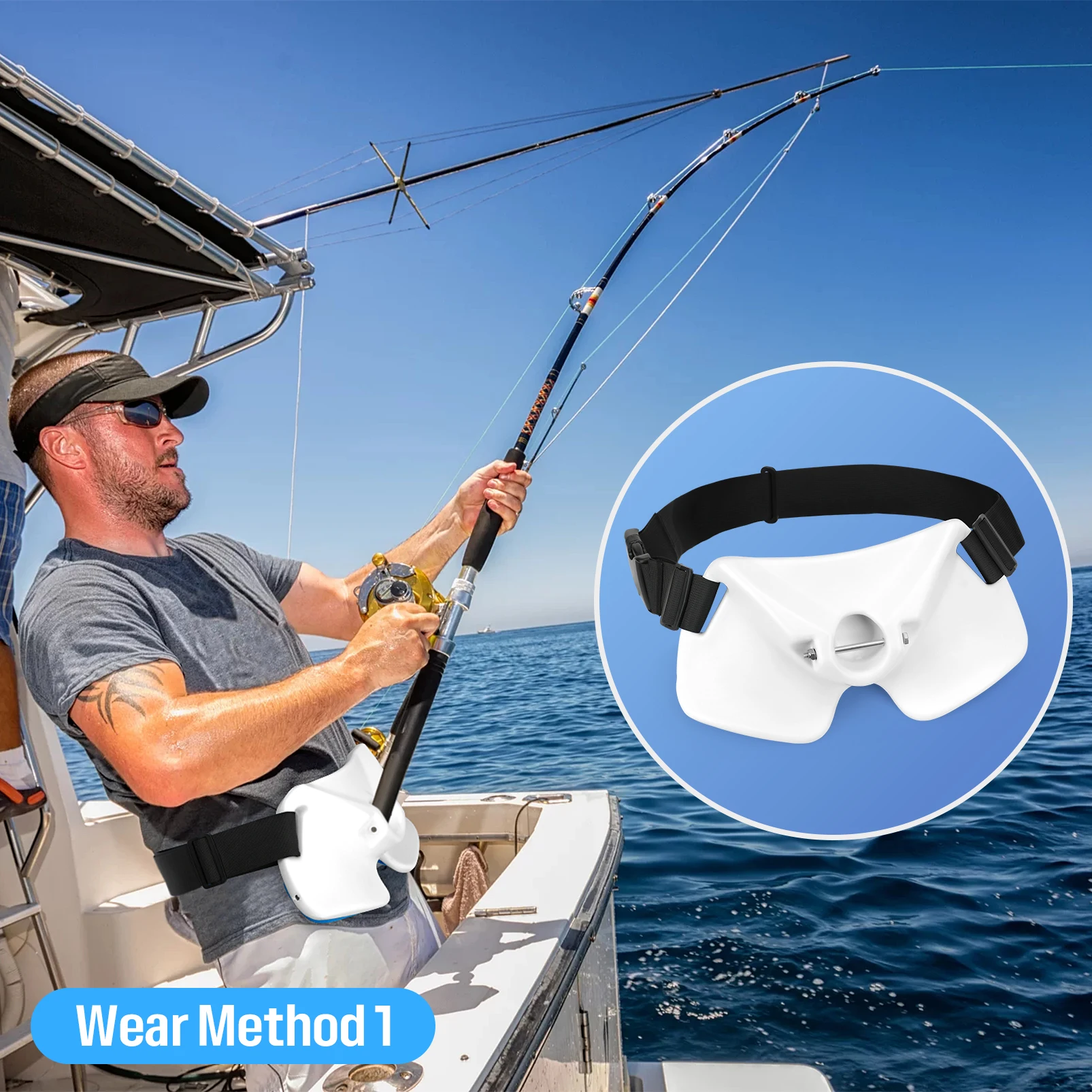 Fish Fighter Net Holder For Boat SANLIKE Fishing Belt Rod Holder