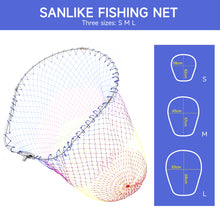 Load image into Gallery viewer, SANLIKE Portable Folding Fishing Net 12mm Screw Collapsible Aluminium Oval Frame Nylon Landing Dip Net Tackle Accessories
