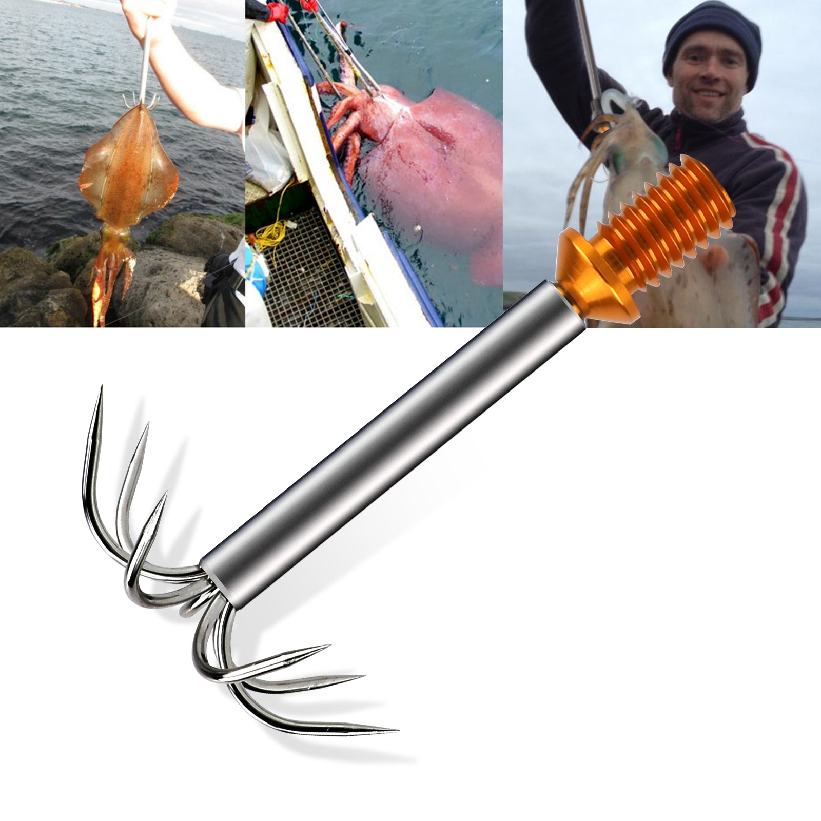 10pcs Double-Layer Umbrella Squid Hooks Cuttlefish Fishing Hook Fishing  Tackle 