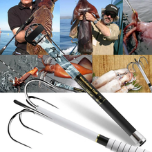 Load image into Gallery viewer, SANLIKE Stainless Steel Squid Gaff Five Hooks Extendable Contractile Gripper Squids Hook Fishing Gear 6M Retractable Squid Hook
