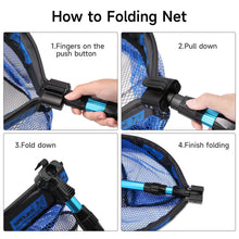 Load image into Gallery viewer, SANLIKE Collapsible Fishing Nets Floating Fishing Net for Fish Fishing Landing Net with Telescopic Pole Rubber Coated Landing Net for Freshwater Saltwater 40.82inch
