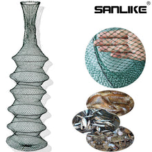 Load image into Gallery viewer, SANLIKE Fishing Net Folding Telescoping Quick-drying Nylon Mesh Fishing Basket Dip Nets Soft Protective Pocket Tackle Tool
