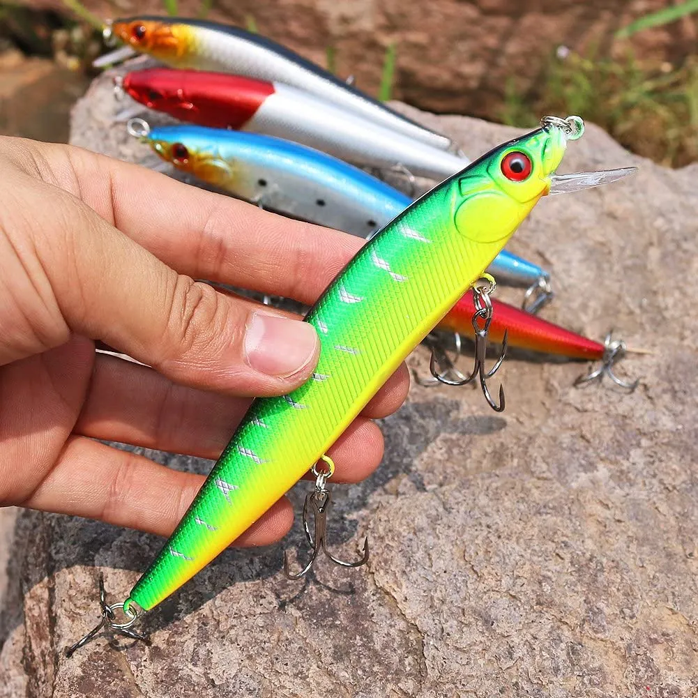SANLIKE 5 Pcs 14cm Fake Bait Lure Bionic Bait Minnow Lure 3D High Imit – SANLIKE STORE