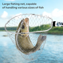 Load image into Gallery viewer, SANLIKE Folding Fishing Net Collapsible Aluminum Oval Frame 12mm Screw Nylon Mesh Landing Dip Net Fishing Tackle Accessories
