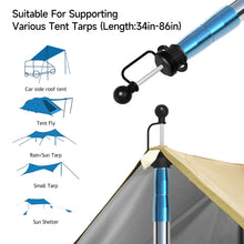 Load image into Gallery viewer, SANLIKE 2pcs Tarp Poles Stainless Steel Adjustable Anti Corrosion Tarpaulin Tent Pole Camping Hiking Outdoor Field Accessories
