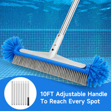Load image into Gallery viewer, SANLIKE Pool Brush with Round Ends with EZ Clip for Cleaning Pool Walls, Steps, Inground/Above Ground Swimming Pool 10FT Pole 318CM
