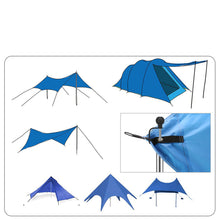 Load image into Gallery viewer, SANLIKE 2 Set Tent Poles Stainless Steel Tarp Rod Adjustable Portable Telescoping Tent Poles for Awnings Support Accessory
