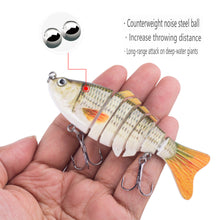 Load image into Gallery viewer, SANLIKE 10cm/15g Road Runner Multi-Section Lure 7-Section Bionic Lure Submerged Depth Lure Weighted Noise Balls Fishing Gear
