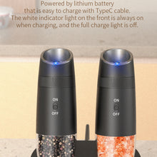Load image into Gallery viewer, SANLIKE 2pcs 135ml Gravity Salt &amp; Pepper Grinder Charging Base Type-C Rechargeable Adjustable Thickness For Kitchen Outdoor Tool
