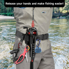 Load image into Gallery viewer, SANLIKE Fishing Rod Pole Inserter Multi Color Adjustable Fishing Rod Belt Fishing Rod Belly Support Holder Fishing Tackles Tool
