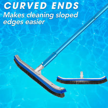 Load image into Gallery viewer, SANLIKE 200cm Swimming Pool Brushes-Pool Brush Stainless Steel Brush Head with Aluminum Pole Adjustable Length Pool Cleaning Tool
