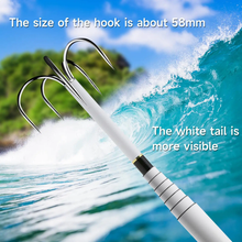 Load image into Gallery viewer, SANLIKE Stainless Steel Squid Gaff Five Hooks Extendable Contractile Gripper Squids Hook Fishing Gear 6M Retractable Squid Hook
