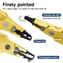 Load image into Gallery viewer, SANLIKE Fish Plier With Fish Lip Grip Antirust Aluminum Alloy Tungsten Carbide Fishing Hook Remover Line Cutting Fish Grabber
