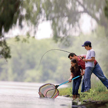 Load image into Gallery viewer, SANLIKE Foldable Telescopic Rod Fishing Net Colored Rubber Coating Fishing Net Freshwater Seawater Landing Net for Trout Bass Steelhead Salmon
