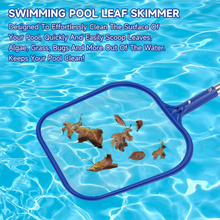 Load image into Gallery viewer, SANLIKE 158 cm skimmer basket with extendable stainless steel pole, fine mesh rake net for cleaning leaf debris in the pool spa
