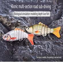 Load image into Gallery viewer, SANLIKE 10cm/15g Road Runner Multi-Section Lure 7-Section Bionic Lure Submerged Depth Lure Weighted Noise Balls Fishing Gear
