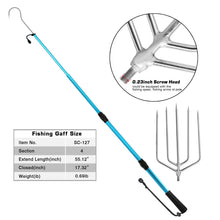 Load image into Gallery viewer, SANLIKE Telescopic Fish Gaff with Stainless Sea Fishing Spear Hook Tackle Soft Handle Aluminium Alloy Pole for Saltwater Tool
