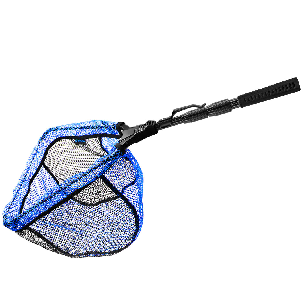 SANLIKE 1.1M Fishing Nets Telescoping Foldable Handle Landing Net Retractable Pole Plastic Mesh Fishing Accessories Tool